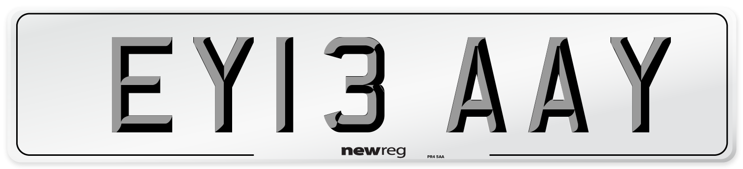 EY13 AAY Number Plate from New Reg